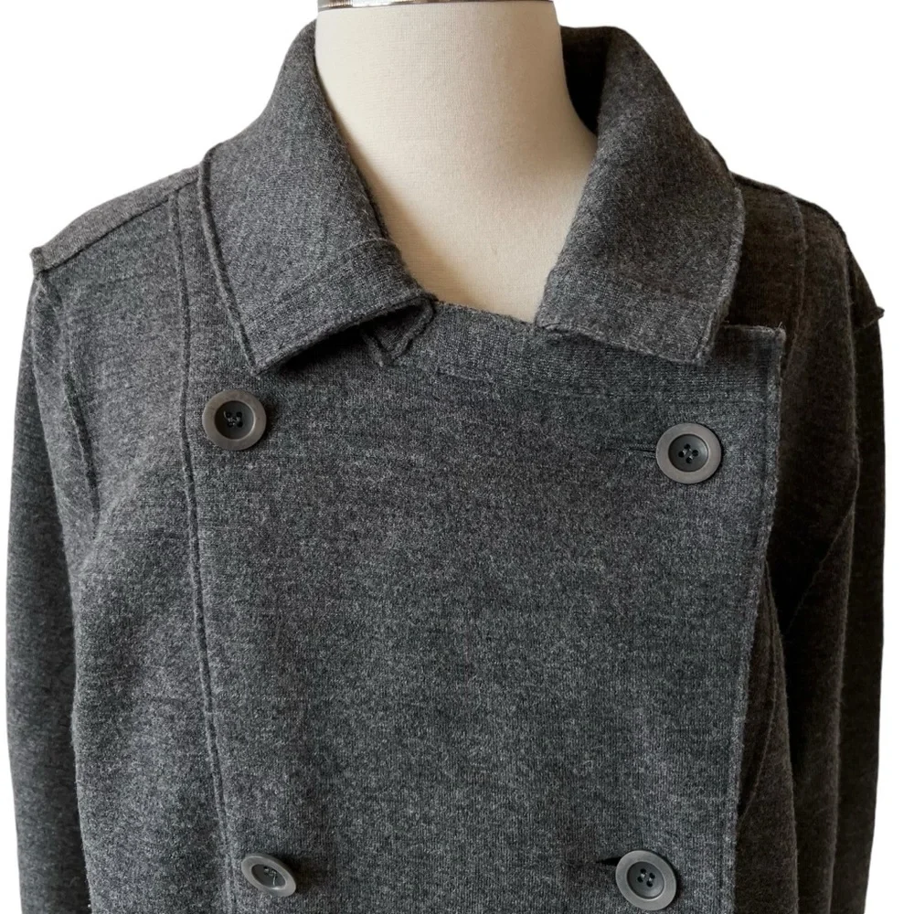 Eileen Fisher Wool Blend Double-Breasted Jacket Size XL